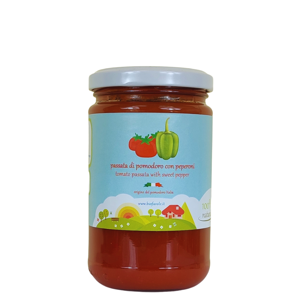 Tomato sauce with organic peppers 