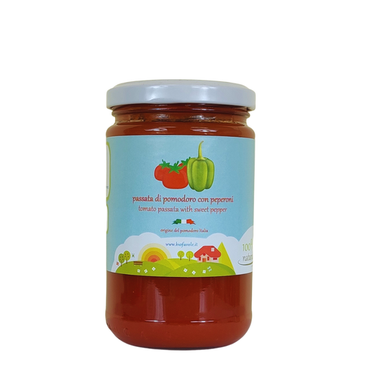 Tomato sauce with organic peppers 